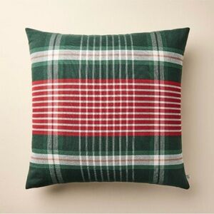 24”x24” Plaid Square Toss Pillow Red/Green - Hearth & Hand by Magnolia